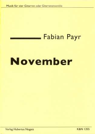 November f�r 4 Gitarren Partitur und Stimmen