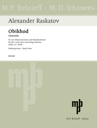 Obikhod f�r 4 M�nnerstimmen (M�nnerchor) und Streichorchester Studienpartitur (kyr/russ)