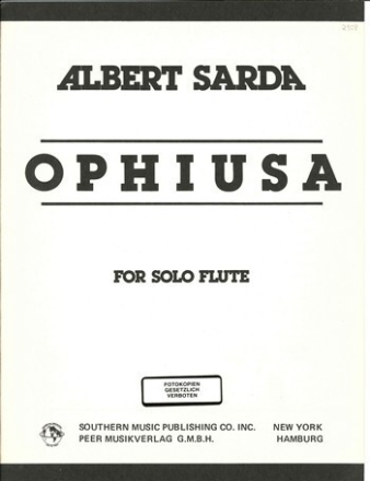 Ophiusa (1975) f�r Fl�te solo