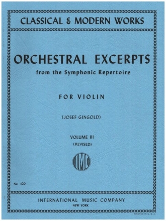 Orchestral Excerpts from the Symphonic Repertoire vol.3 for violin