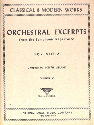 Orchestral Excerpts vol.5 for viola VIELAND, JOSEPH, ED.