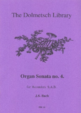 Organ Sonata no.4 for 3 recorders (SAB) score and parts