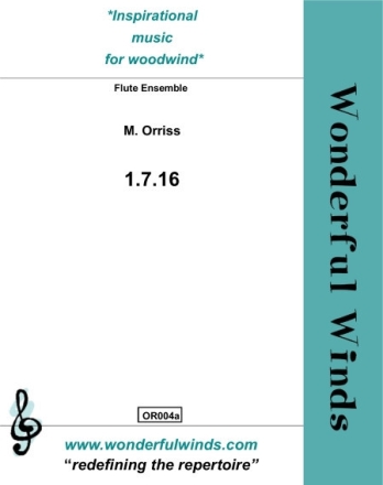 Orriss, M., 1.7.16 Flute Ensemble: Picc, 6 Fls, 2 Afls, Bfl. Partitur und Stimmen