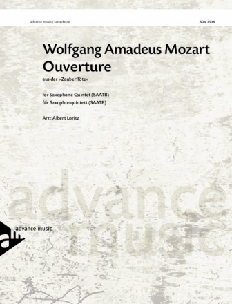 Ouverture from the Opera The magic Flute for 5 saxophones (SAATBar) score and parts