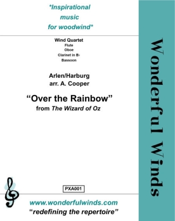 Over the Rainbow for flute, oboe, clarinet in Bb and bassoon score and parts