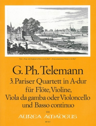 Pariser Quartett A-Dur Nr.3 f�r F�ete, Violine, Viola da gamba (Violoncello) und Bc