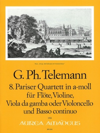 Pariser Quartett a-Moll Nr.8 f�r Fl�te, Violine, Viola da gamba (Violoncello) und Bc Stimmen