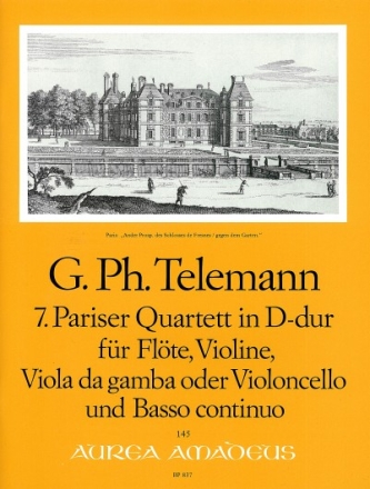 Pariser Quartett D-Dur Nr.7 f�r Fl�te, Violine, Viola da gamba (Vc) und Bc    Stimmen