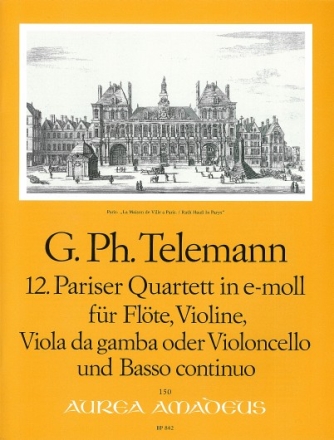 Pariser Quartett e-Moll Nr.12 f�r Fl�te, Streicher und Bc Stimmen
