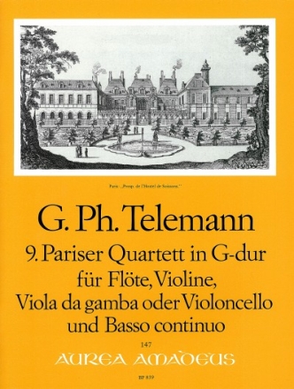 Pariser Quartett G-Dur Nr.9 f�r Fl�te, Violine, Viola da gamba (Violoncello) und Bc Stimmen