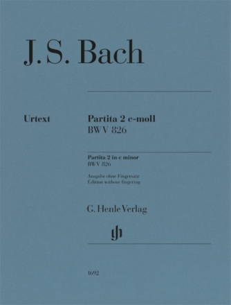 Partita c-Moll Nr.2 BWV 826 f�r Klavier Ausgabe ohne Fingersatz