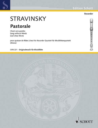Pastorale f�r Blockfl�tenquartett (ATTB) Partitur und Stimmen