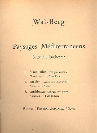 Paysages Mediterran�ens Suite f�r Orchester Partitur