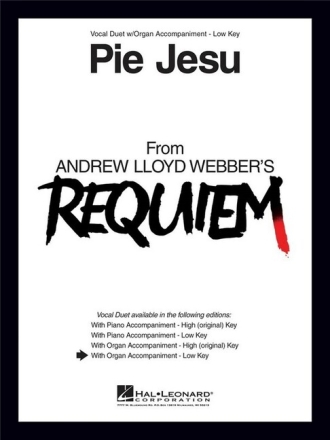 Pie Jesu for 2 voices and organ (low key)