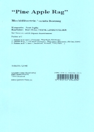 Pine Apple Rag f�r 3 Bl�ser Partitur und Stimmen