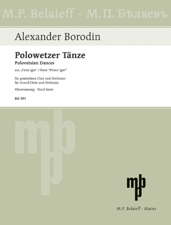 Polowetzer T�nze aus 'F�rst Igor' f�r gem Chor und Orchester Klavierauszug (en/dt)