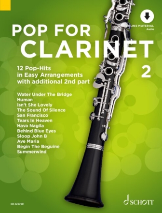 Pop For Clarinet 2 Band 2 (+Onlnie-Audio) f�r 1-2 Klarinetten