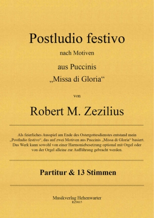 Postludio festivo f�r Orchester und Orgel ad lib Partitur und Stimmen