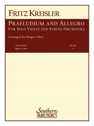 Praeludium and allegro for solo violin and string  orchestra score and parts
