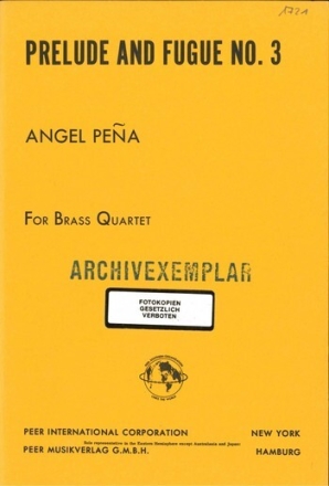Prelude and Fugue no.3 for 3 saxophones (ATB) and trumpet score