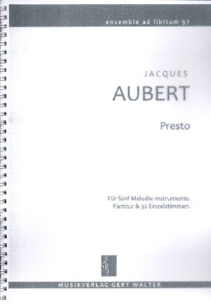 Presto f�r flexibles Ensemble Partitur und Stimmen