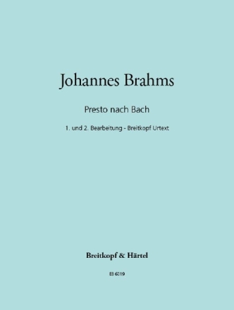 Presto nach J.S. Bach Studien f�r Klavier Nr.3 (1. und 2. Bearbeitung)