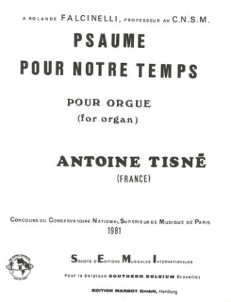 Psaume pour notre temps pour orgue