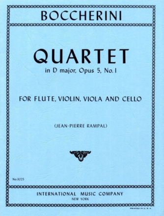 Quartet D major op.5,1 for flute, violin, viola and cello