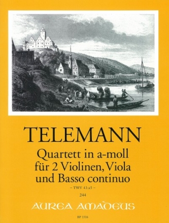 Quartett a-Moll TWV43:a5 f�r 2 Violinen, Viola und Bc Stimmen