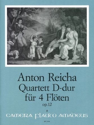 Quartett D-Dur op.12,8 f�r 4 Ffl�ten Partitur und Stimmen