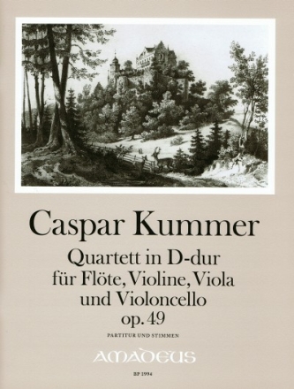 Quartett D-Dur op.49 f�r Fl�te, Violine, Viola und Violoncello Partitur und Stimmen
