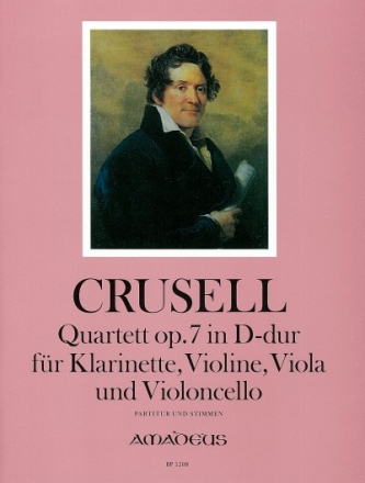 Quartett D-Dur op.7 f�r Klarinette, Violine, Viola und Violoncello,   Partitur und Stimmen