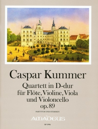 Quartett D-Dur op.89 f�r Fl�te, Violine, Viola und Violoncello Partitur und Stimmen