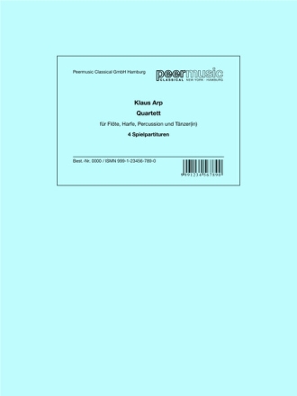 Quartett f�r Fl�te, Harfe, Percussion und T�nzer(in) 4 Spielpartituren