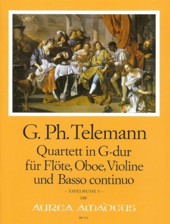 Quartett G-Dur f�r Fl�te, Oboe, Violine und Bc Partitur und Stimmen