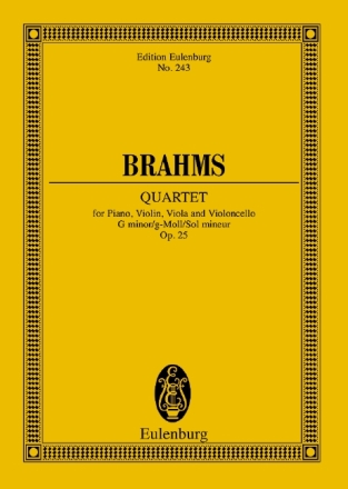 Quartett g-Moll op.25 f�r Klavier, Violine, Viola und Violoncello Studienpartitur