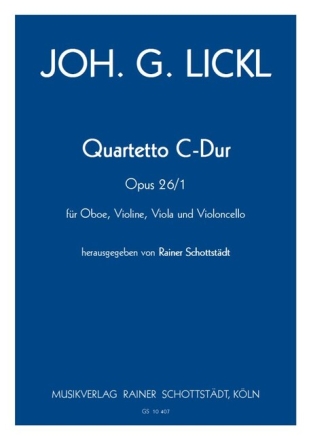 Quartetto C-Dur op.26,1 f�r Oboe, Violine, Viola und Violoncello Partitur und Stimmen