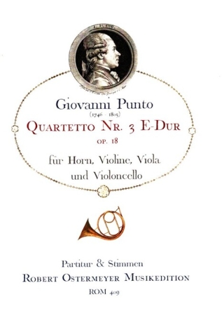 Quartetto Nr.3 E-Dur op.18 f�r Horn, Violine, Viola und Violoncello Partitur und Stimmen