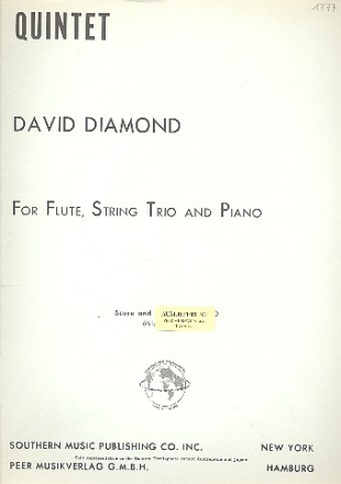 Quintet for flute, violin, viola, violoncello and piano score and parts