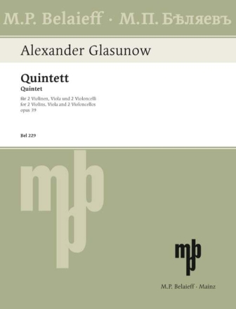Quintett A-Dur op.39 f�r 2 Violinen, Viola und 2 Violoncelli Stimmen