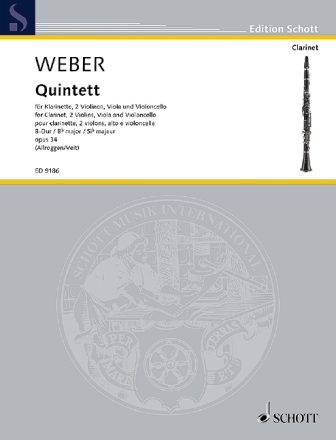 Quintett B-Dur op.34 f�r Klarinette und Streichquartett Partitur und Stimmen