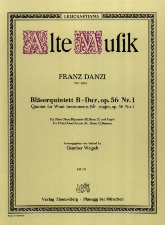 Quintett B-Dur op.56,1 f�r Fl�te, Oboe, Klarinette, Horn und Fagott Stimmen