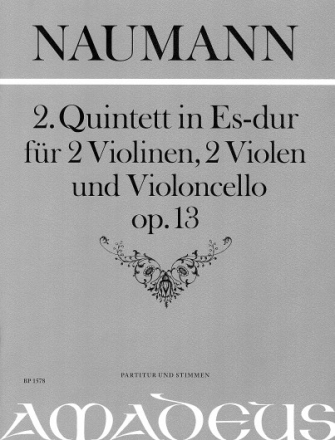Quintett Es-Dur Nr.2 op.13 f�r 2 Violinen, 2 Violen und Violoncello Partitur und Stimmen