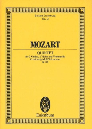 Quintett g-Moll KV516 f�r 2 Violinen, 2 Violen und Violoncello Studienpartitur
