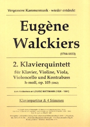 Quintett h-Moll Nr.2 op.105 f�r Violine, Viola, Violoncello, Kontrabass und Klavier Stimmen