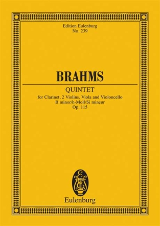 Quintett h-Moll op.115 f�r Klarinette und Streichquartett Studienpartitur