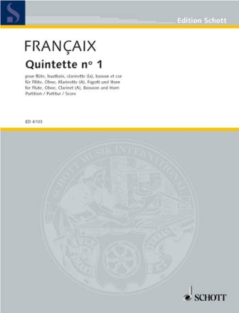 Quintett No. 1 f�r Bl�serquintett Studienpartitur