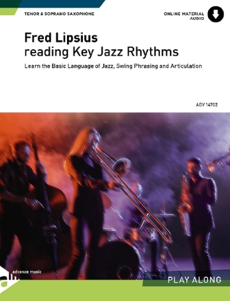 Reading Key Jazz Rhythms (+Online Audio) for Bb soprano and tenor saxophone