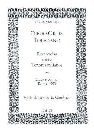 Recercadas sobre Tenores italianos f�r Viola da gamba und Cembalo