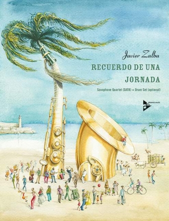 Recuerdo de una jornada for 4 Saxophones (SATBar) (Percussion ad lib) Partitur und Stimmen